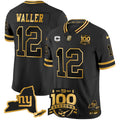 Men's New York Giants 100th Season & State Patch Gold Vapor Limited Jersey - All Stitched - Black Gold, Darren Waller