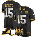 Men's New York Giants 100th Season & State Patch Gold Vapor Limited Jersey - All Stitched - Black Limited, Tommy DeVito