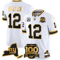 Men's New York Giants 100th Season & State Patch Gold Vapor Limited Jersey - All Stitched - White Gold, Darren Waller