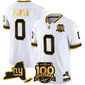 Men's New York Giants 100th Season & State Patch Gold Vapor Limited Jersey - All Stitched - White Gold, Brian Burns