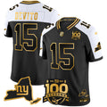Men's New York Giants 100th Season & State Patch Gold Vapor Limited Jersey - All Stitched - Alternate, Tommy DeVito