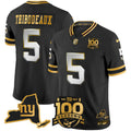 Men's New York Giants 100th Season & State Patch Gold Vapor Limited Jersey - All Stitched - Black Limited, Kayvon Thibodeaux