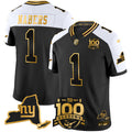 Men's New York Giants 100th Season & State Patch Gold Vapor Limited Jersey - All Stitched - Alternate, Malik Nabers