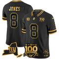 Men's New York Giants 100th Season & State Patch Gold Vapor Limited Jersey - All Stitched - Black Gold, Daniel Jones