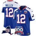 Men's New York Giants 100th Season & State Patch Vapor Limited Jersey - All Stitched - Royal Alternate, Darren Waller