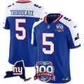 Men's New York Giants 100th Season & State Patch Vapor Limited Jersey - All Stitched - Royal Alternate, Kayvon Thibodeaux