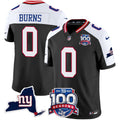 Men's New York Giants 100th Season & State Patch Vapor Limited Jersey - All Stitched - Black Alternate, Brian Burns