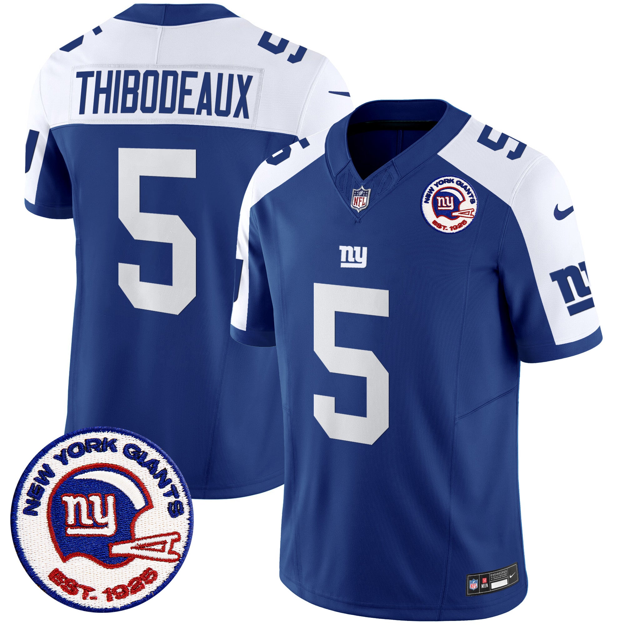 Men's New York Giants Est 1925 Patch Vapor Limited Jersey - All Stitched - Alternate, Kayvon Thibodeaux