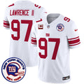 Men's New York Giants Est 1925 Patch Vapor Limited Jersey - All Stitched - White, Dexter Lawrence II