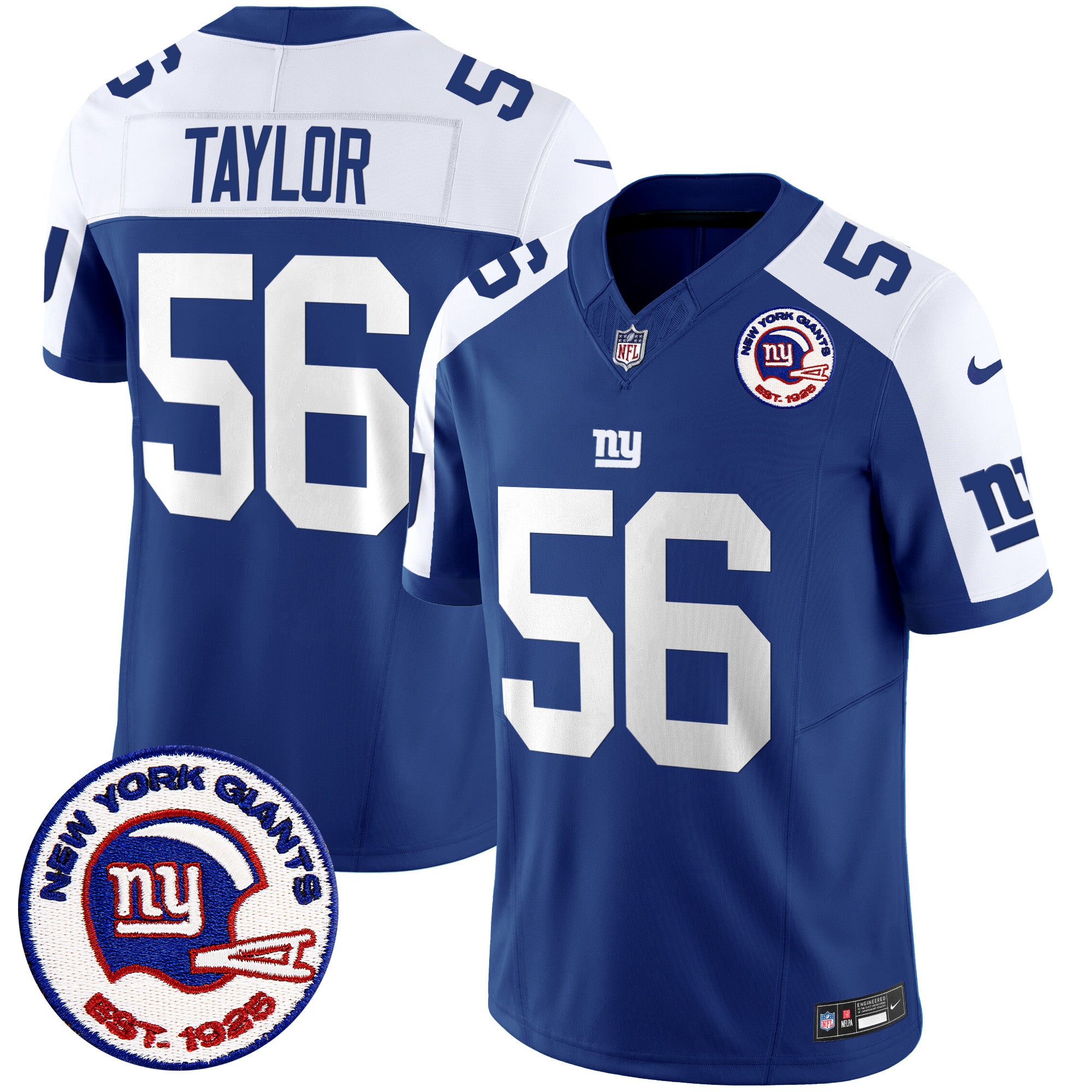 Men's New York Giants Est 1925 Patch Vapor Limited Jersey - All Stitched - Alternate, Lawrence Taylor