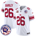 Men's New York Giants Est 1925 Patch Vapor Limited Jersey - All Stitched - White, Saquon Barkley