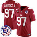 Men's New York Giants Est 1925 Patch Vapor Limited Jersey - All Stitched - Red, Dexter Lawrence II