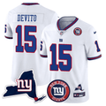 Men's New York Giants New York State & Logo Patch Limited Jersey - All Stitched - White, Tommy DeVito