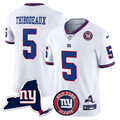 Men's New York Giants New York State & Logo Patch Limited Jersey - All Stitched - White, Kayvon Thibodeaux