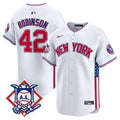 Men's New York Yankees 2024 Fourth of July Vapor Premier Limited Jersey V8 - All Stitched - White, Jackie Robinson