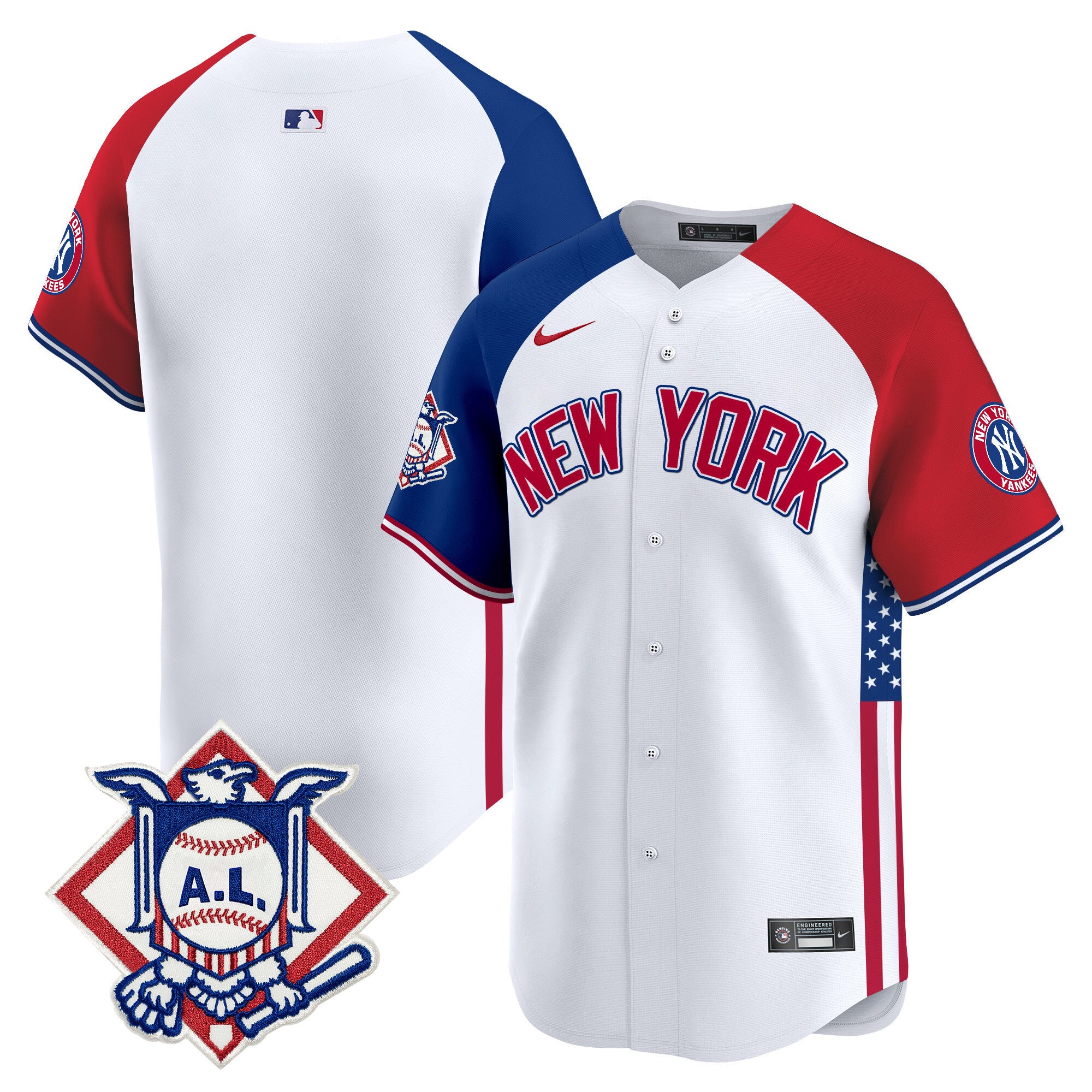 Men's New York Yankees 2024 Fourth of July Vapor Premier Limited Jersey V8 - All Stitched - Alternate, Team