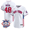 Men's New York Yankees 2024 Fourth of July Vapor Premier Limited Jersey V8 - All Stitched - White, Anthony Rizzo