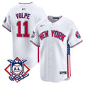 Men's New York Yankees 2024 Fourth of July Vapor Premier Limited Jersey V8 - All Stitched - White, Anthony Volpe