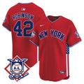 Men's New York Yankees 2024 Fourth of July Vapor Premier Limited Jersey V8 - All Stitched - Red, Jackie Robinson