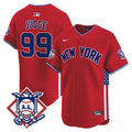 Men's New York Yankees 2024 Fourth of July Vapor Premier Limited Jersey V8 - All Stitched - Red, Aaron Judge