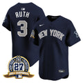Men's New York Yankees 27 Time Champions Patch Vapor Premier Limited Jersey - All Stitched - Alternate, Babe Ruth