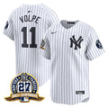 Men's New York Yankees 27 Time Champions Patch Vapor Premier Limited Jersey - All Stitched - White, Anthony Volpe