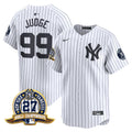 Men's New York Yankees 27 Time Champions Patch Vapor Premier Limited Jersey - All Stitched - White, Aaron Judge