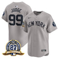 Men's New York Yankees 27 Time Champions Patch Vapor Premier Limited Jersey - All Stitched - Gray, Aaron Judge