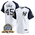 Men's New York Yankees 27 Time Champions Patch Vapor Premier Limited Jersey - All Stitched - White Alternate, Gerrit Cole
