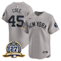 Men's New York Yankees 27 Time Champions Patch Vapor Premier Limited Jersey - All Stitched - Gray, Gerrit Cole