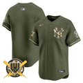 Men's New York Yankees Armed Forces Day Vapor Premier Limited Jersey - All Stitched - Green, Team