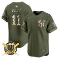 Men's New York Yankees Armed Forces Day Vapor Premier Limited Jersey - All Stitched - Green, Anthony Volpe
