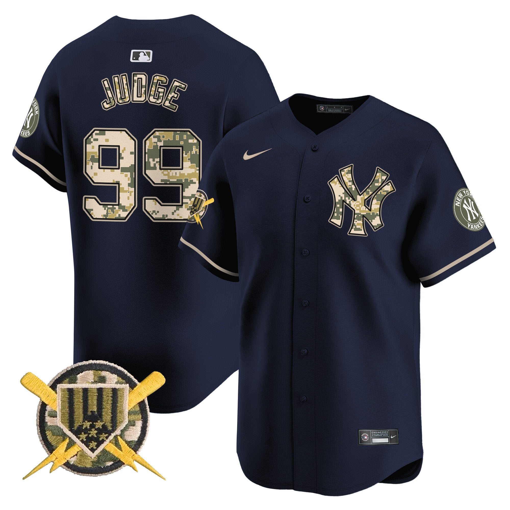 Men's New York Yankees Armed Forces Day Vapor Premier Limited Jersey - All Stitched - Navy, Aaron Judge