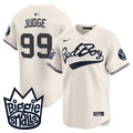 Men's New York Yankees Biggie Smalls Vapor Premier Limited Jersey - All Stitched - Cream, Aaron Judge