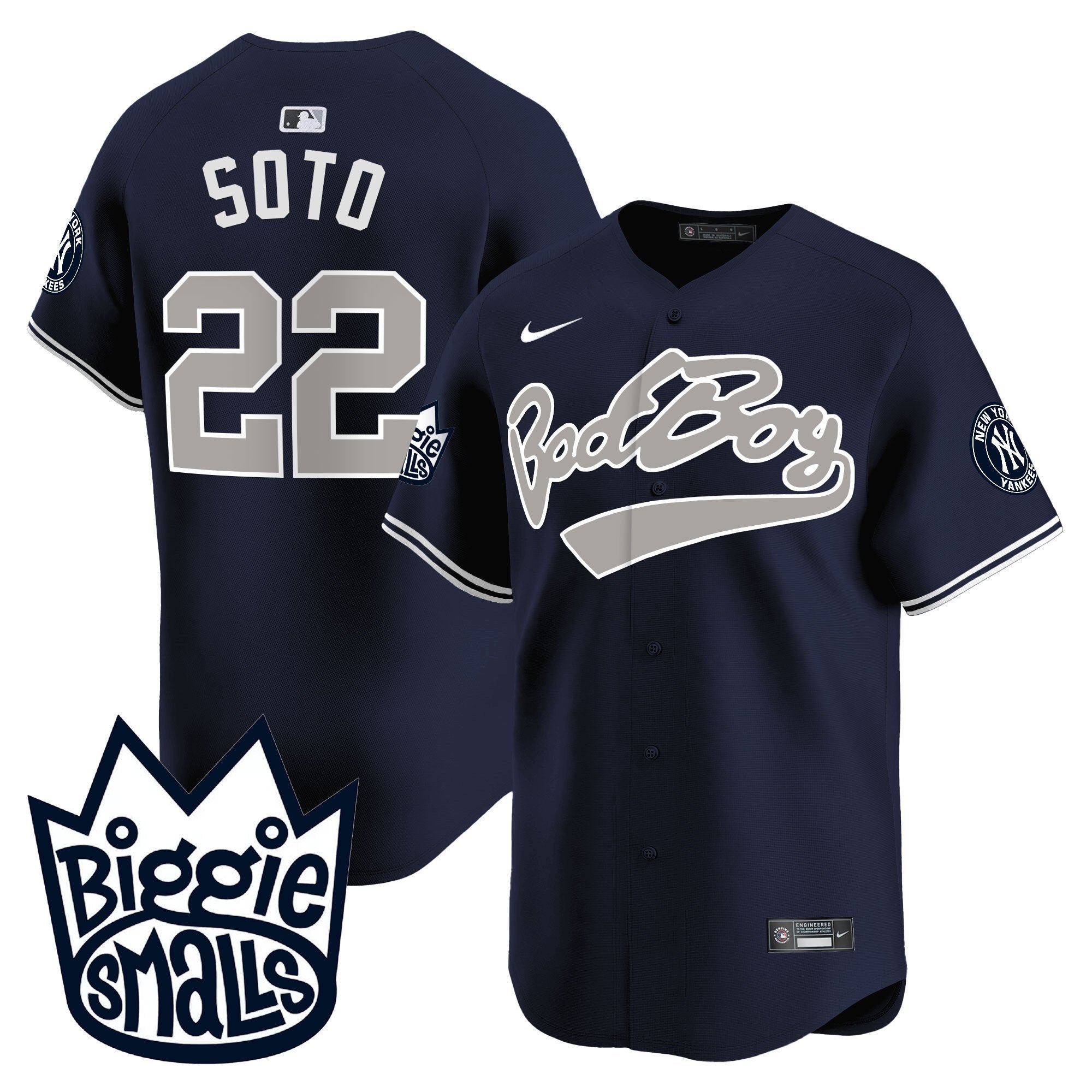 Men's New York Yankees Biggie Smalls Vapor Premier Limited Jersey - All Stitched - Alternate, Juan Soto