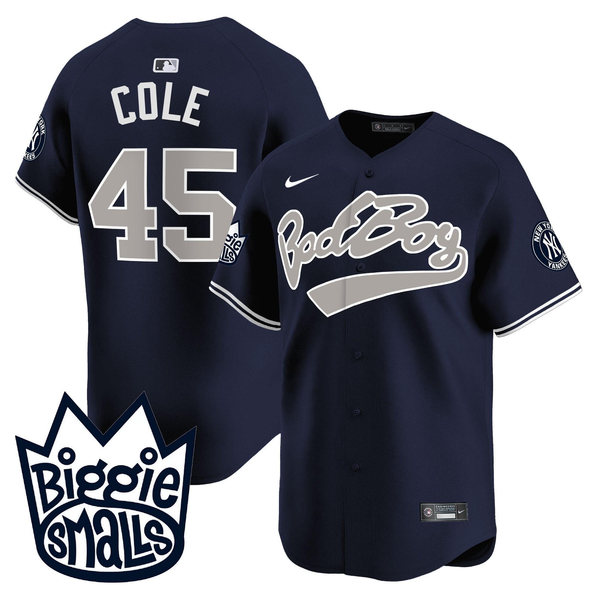 Men's New York Yankees Biggie Smalls Vapor Premier Limited Jersey - All Stitched - Alternate, Gerrit Cole