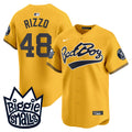 Men's New York Yankees Biggie Smalls Vapor Premier Limited Jersey - All Stitched - Gold, Anthony Rizzo
