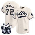 Men's New York Yankees Biggie Smalls Vapor Premier Limited Jersey - All Stitched - Cream, #72 Smalls