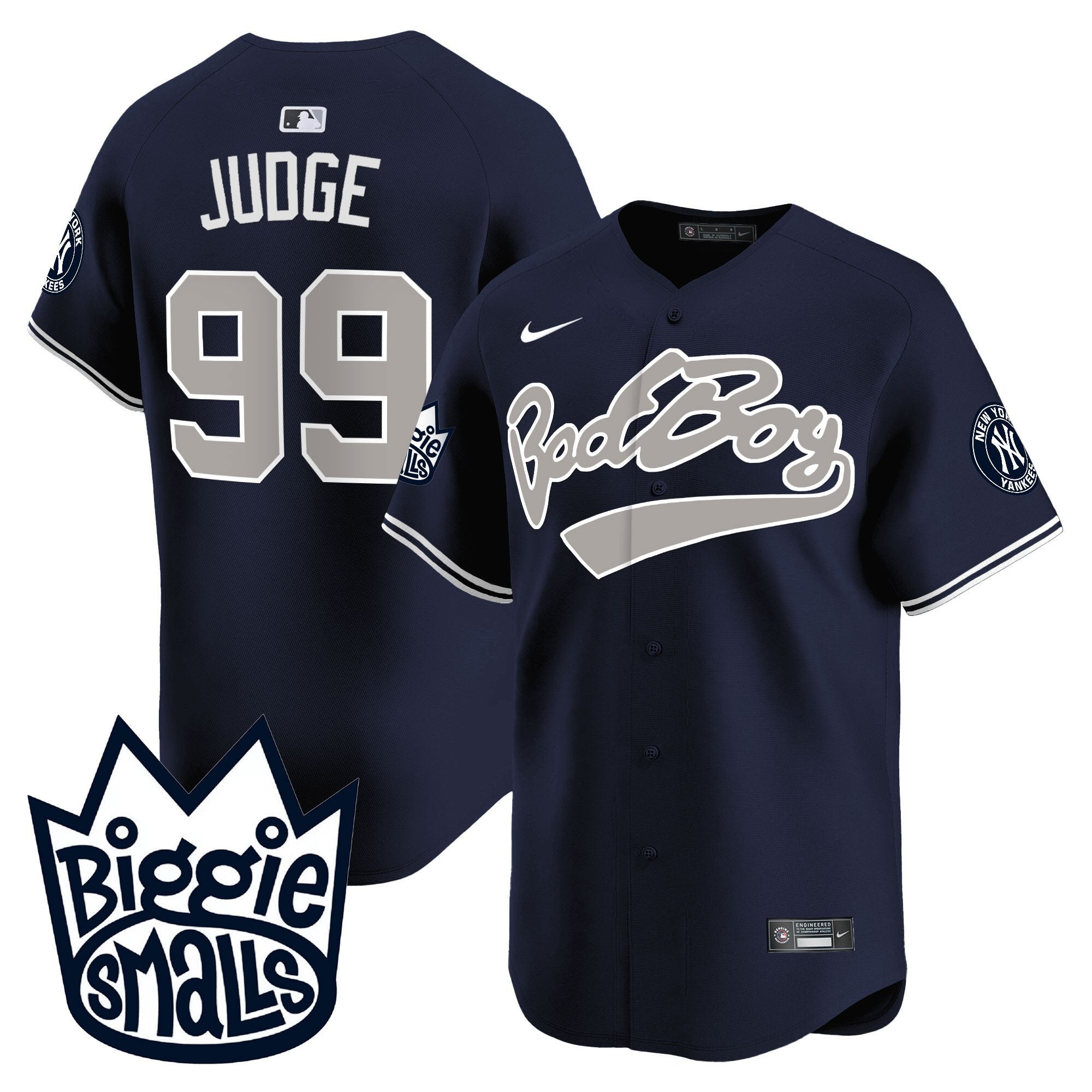 Men's New York Yankees Biggie Smalls Vapor Premier Limited Jersey - All Stitched - Alternate, Aaron Judge