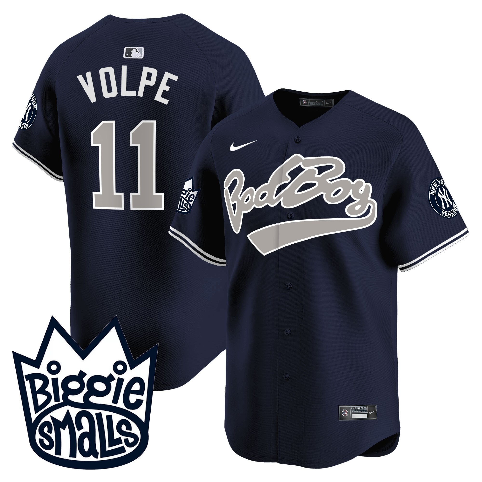 Men's New York Yankees Biggie Smalls Vapor Premier Limited Jersey - All Stitched - Alternate, Anthony Volpe