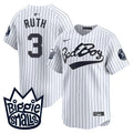 Men's New York Yankees Biggie Smalls Vapor Premier Limited Jersey - All Stitched - White, Babe Ruth