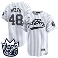 Men's New York Yankees Biggie Smalls Vapor Premier Limited Jersey - All Stitched - White, Anthony Rizzo