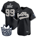 Men's New York Yankees Biggie Smalls Vapor Premier Limited Jersey - All Stitched - Black, Aaron Judge