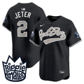 Men's New York Yankees Biggie Smalls Vapor Premier Limited Jersey - All Stitched - Black, Derek Jeter