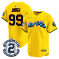 Men's New York Yankees Graffiti Vapor Premier Limited Jersey - All Stitched - Gold, Aaron Judge