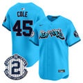Men's New York Yankees Graffiti Vapor Premier Limited Jersey - All Stitched - Light Blue, Gerrit Cole
