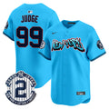 Men's New York Yankees Graffiti Vapor Premier Limited Jersey - All Stitched - Light Blue, Aaron Judge