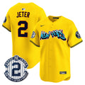 Men's New York Yankees Graffiti Vapor Premier Limited Jersey - All Stitched - Gold, Derek Jeter