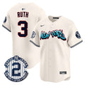 Men's New York Yankees Graffiti Vapor Premier Limited Jersey - All Stitched - Cream, Babe Ruth