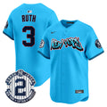 Men's New York Yankees Graffiti Vapor Premier Limited Jersey - All Stitched - Light Blue, Babe Ruth